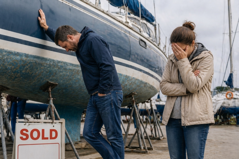 A couple that just bought the wrong sailboat.