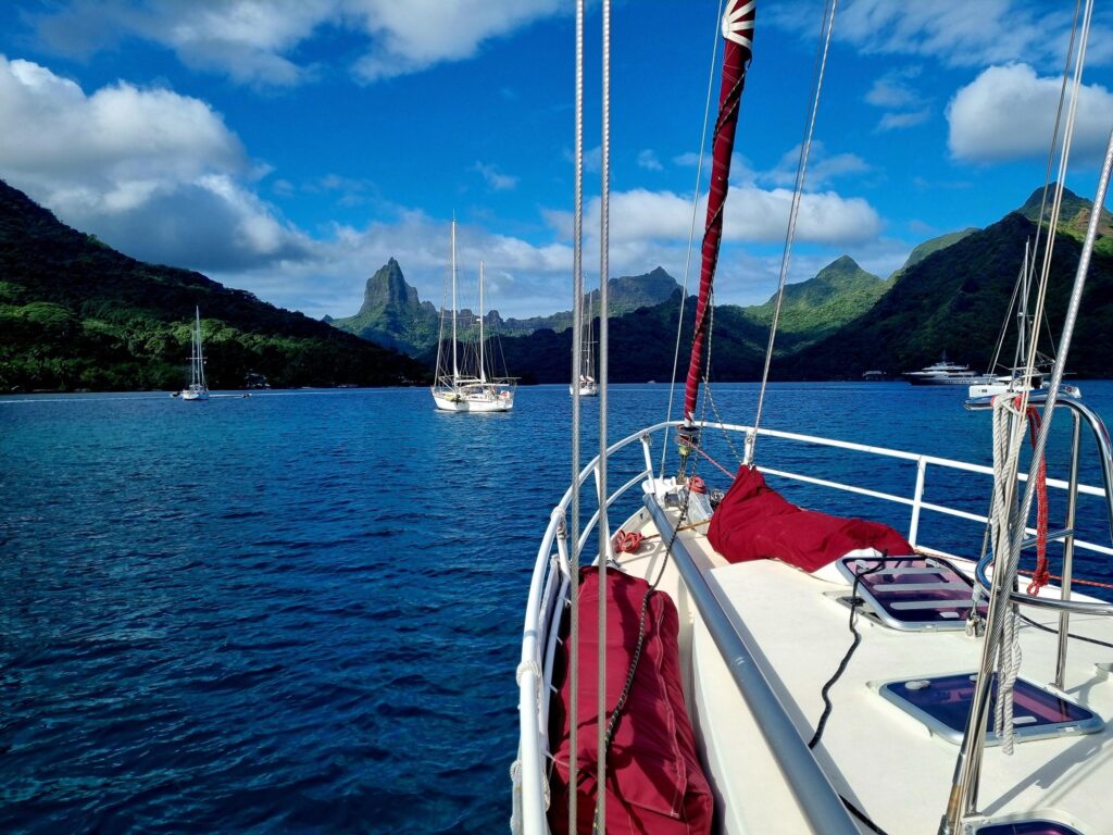 liveaboard sailboat lifestyle at sunset