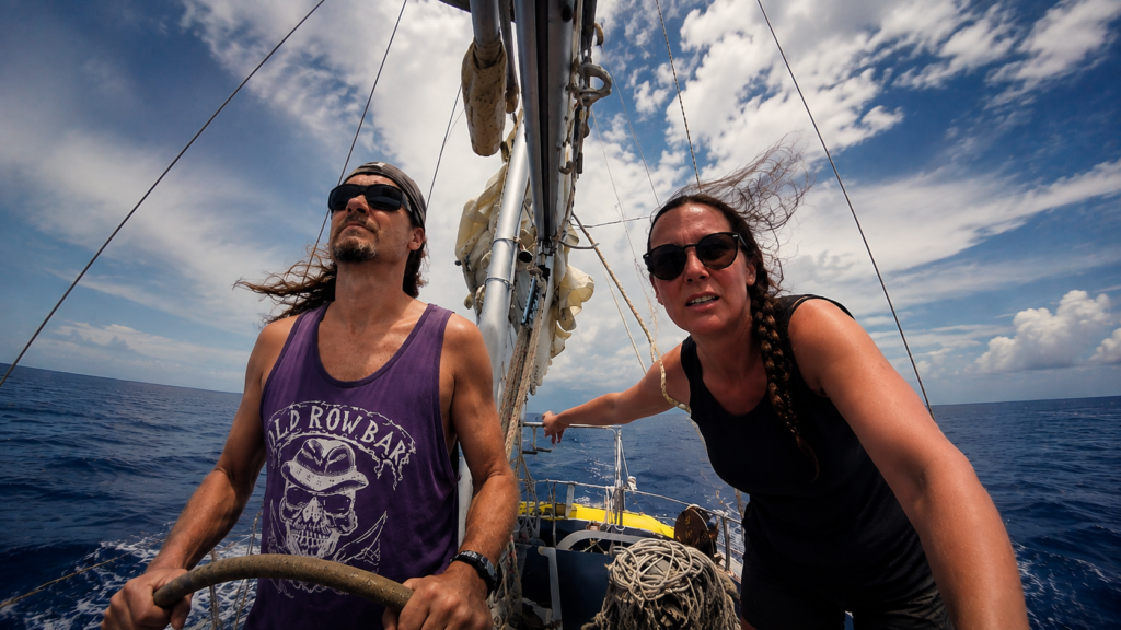 Another adrenaline infused moment during our sailing adventures.
